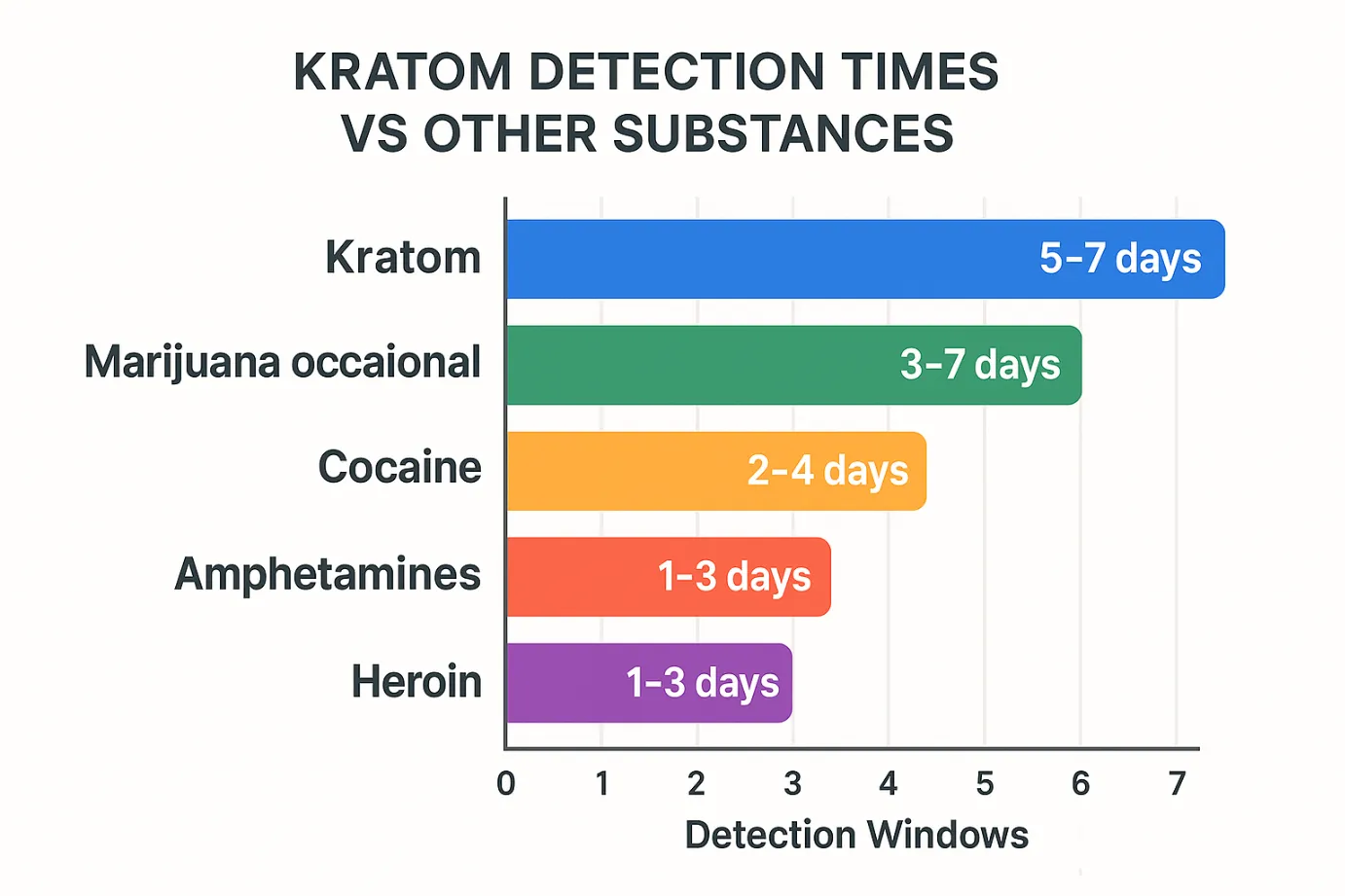Kratom Detection Compared to Other Substances