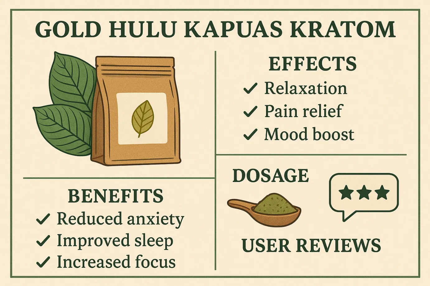 Gold Hulu Kapuas Kratom – Effects, Benefits, Dosage & User Reviews