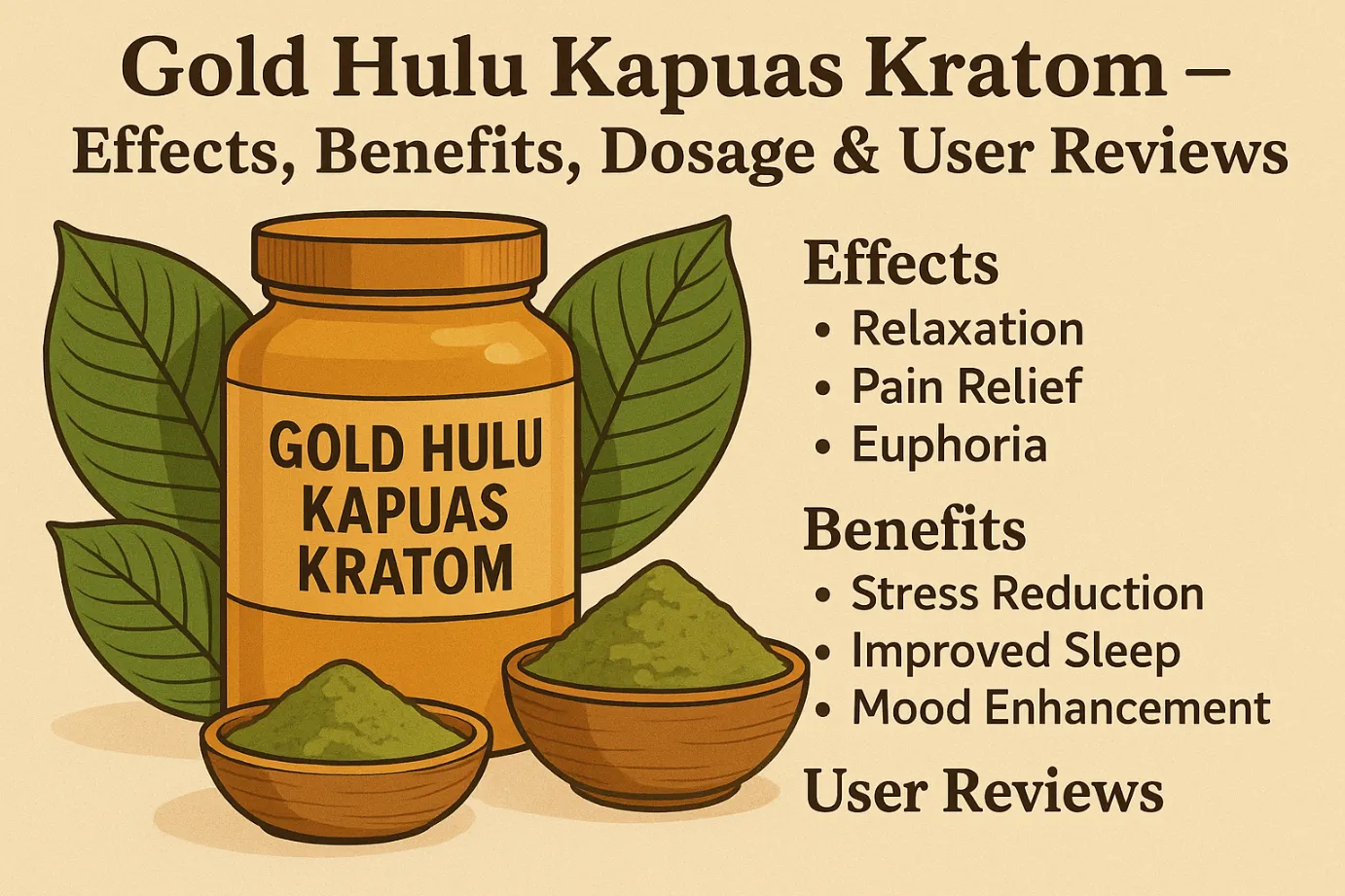 Gold Hulu Kapuas Kratom – Effects, Benefits, Dosage & User Reviews