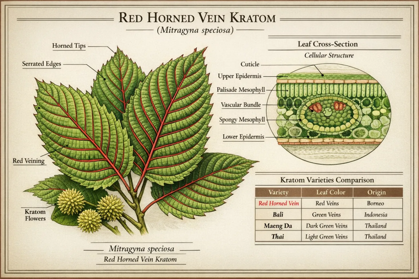 Red Horned Vein Kratom Alkaloid Profile